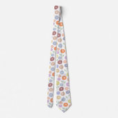 Fuzzy Flower Pattern Pastels on White Stropdas (Achterkant)