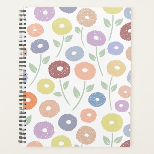 Fuzzy Flower Pattern Pastels Planner (Voorkant)