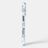 Fuzzy Flower Rpt Pattern Blue on White Case-Mate iPhone Case (Achterkant / Rechts)