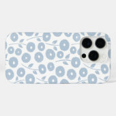 Fuzzy Flower Rpt Pattern Blue on White Case-Mate iPhone Case (Achterkant (horizontaal))