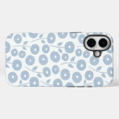 Fuzzy Flower Rpt Pattern Blue on White Case-Mate iPhone Case (Achterkant (horizontaal))