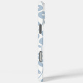 Fuzzy Flower Rpt Pattern Blue on White Case-Mate iPhone Case (Achterkant / Rechts)