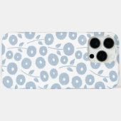 Fuzzy Flower Rpt Pattern Blue on White Case-Mate iPhone Case (Achterkant (horizontaal))