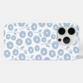 Fuzzy Flower Rpt Pattern Blue on White Case-Mate iPhone Case (Achterkant (horizontaal))