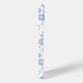 Fuzzy Flower Rpt Pattern Blue on White Case-Mate iPhone Case (Achterkant / Rechts)
