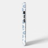 Fuzzy Flower Rpt Pattern Blue on White Case-Mate iPhone Case (Achterkant / Links)