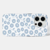 Fuzzy Flower Rpt Pattern Blue on White Case-Mate iPhone Case (Achterkant (horizontaal))