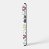 Fuzzy Flower Rpt Pattern Pastels on White iPhone 15 Case (Linkerkant)