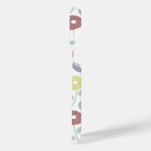 Fuzzy Flower Rpt Pattern Pastels on White iPhone Hoesje (Linkerkant)