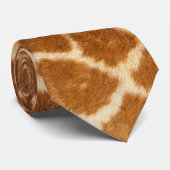 Fuzzy Giraffe Fur Pattern Stropdas (Opgerold)