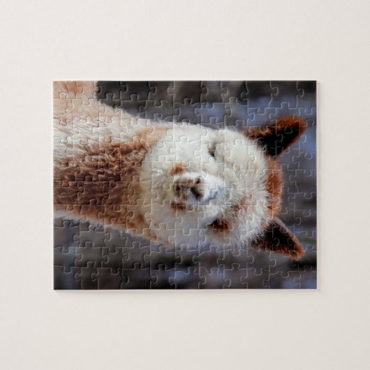 Fuzzy Gray Alpaca Puzzle Legpuzzel (Horizontaal)
