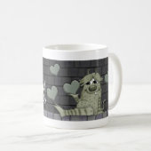Fuzzy Green Monster met hart Koffiemok (Voorkant rechts)