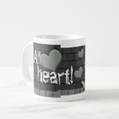 Fuzzy Green Monster met hart Koffiemok (Voorkant links)