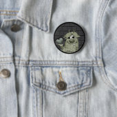 Fuzzy Green Monster met hart Ronde Button 5,7 Cm (In situ)