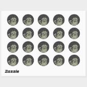 Fuzzy Green Monster met hart Ronde Sticker (Vel)