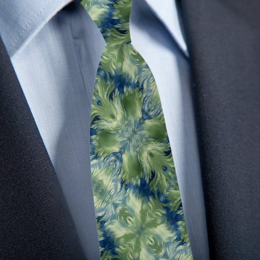 Fuzzy Greenon Denim  Diagonal Pattern Stropdas
