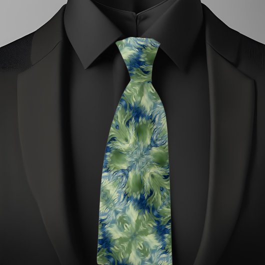 Fuzzy Greenon Denim Diagonal Pattern Stropdas