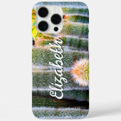 Fuzzy Groene Cactus Sappige Foto Aangepaste Naam Case-Mate iPhone Case (Achterkant)