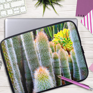 Fuzzy Groene Cactussen Sappige Foto Eenvoudig Mode Laptop Sleeve