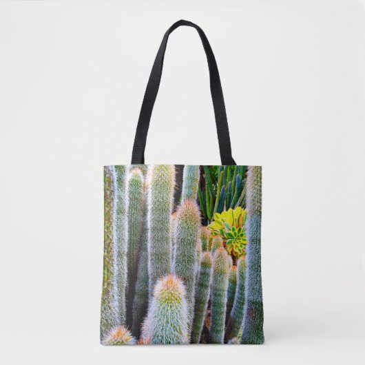 Fuzzy Groene Cactussen Sappige Foto Eenvoudig Mode Tote Bag (Voorkant)