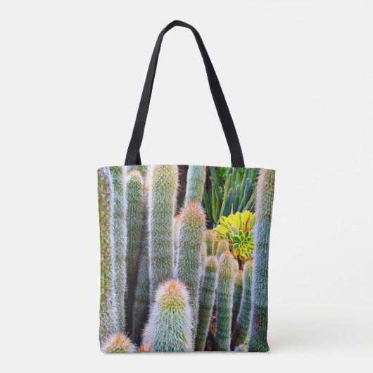 Fuzzy Groene Cactussen Sappige Foto Eenvoudig Mode Tote Bag (Achterkant)