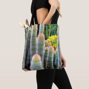 Fuzzy Groene Cactussen Sappige Foto Eenvoudig Mode Tote Bag