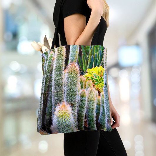 Fuzzy Groene Cactussen Sappige Foto Eenvoudig Mode Tote Bag