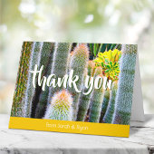 Fuzzy groene cactussen vettige foto script naam ve bedankkaart