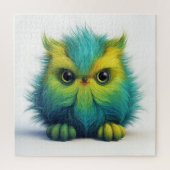 Fuzzy groene uil schepsel puzzel (Verticaal)