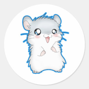 Fuzzy Hamster Ronde Sticker