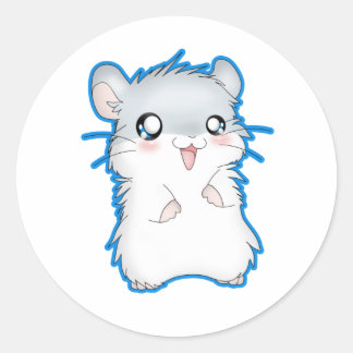 Fuzzy Hamster Ronde Sticker