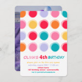 Fuzzy Kleurrijke Schattigee Stippen Kinder Meisje  Kaart (Voorkant / Achterkant)