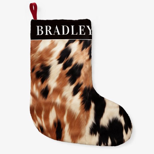 Fuzzy Koeienhuid Pattern | Monogram Kleine Kerstsok (Voorkant)