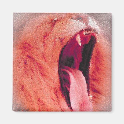 Fuzzy Lions mond Magneet (Voorkant)