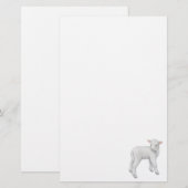 Fuzzy Little Lamb Stationery Briefpapier (Voorkant / Achterkant)