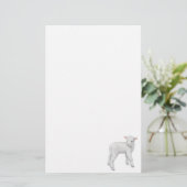 Fuzzy Little Lamb Stationery Briefpapier (Staand voorkant)