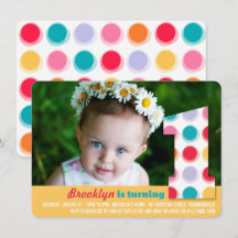 Fuzzy Modern Color Stippen 1e verjaardag Foto