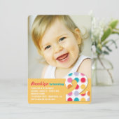 Fuzzy Modern Color Stippen 2e verjaardag Foto Kaart (Staand voorkant)