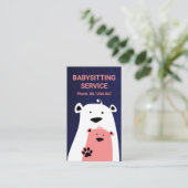 Fuzzy Moeder Babysitter Beer Babysitter Visitekaartje (Staand voorkant)
