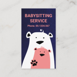 Fuzzy Moeder Babysitter Beer Babysitter Visitekaartje