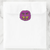 Fuzzy Monster Art Ronde Sticker (Tas)