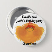 Fuzzy Monster Cartoon Character Ronde Button 7,6 Cm (Voorkant /achterkant)