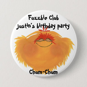 Fuzzy Monster Cartoon Character Ronde Button 7,6 Cm