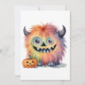 Fuzzy Monster Halloween Kostuumfeest Kaart (Achterkant)