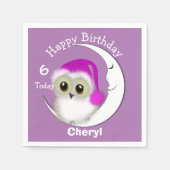 Fuzzy Night Owl Sleepover gepersonaliseerd Servetten (Voorkant)
