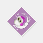 Fuzzy Night Owl Sleepover gepersonaliseerd Servetten (Hoek)