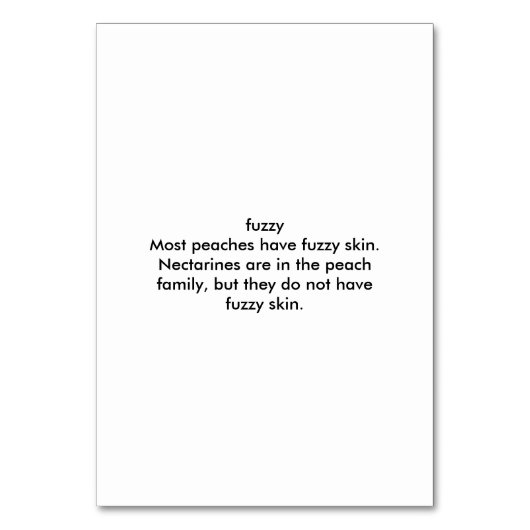 Fuzzy Peach, Bijvoeglijke lezing Flashcards Kaart (Achterkant)