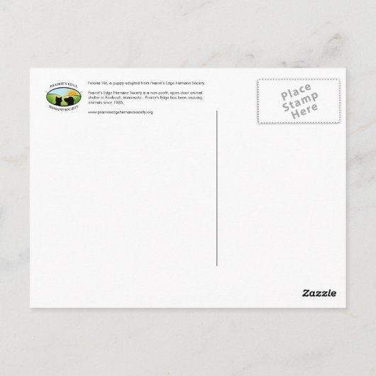 Fuzzy Puppy Briefkaart (Achterkant)