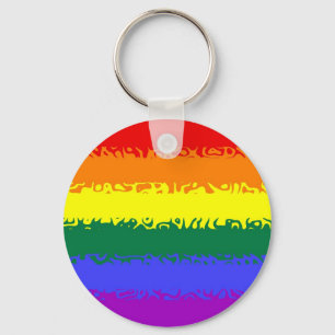 Fuzzy Rainbow Flag Sleutelhanger