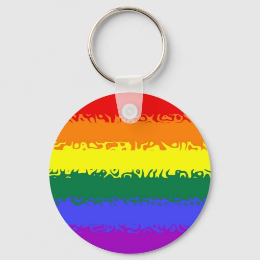 Fuzzy Rainbow Flag Sleutelhanger (Voorkant)